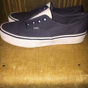 Vans Authentic Canvas Slip On’s with leather Women Size 7 Men Size 5.5